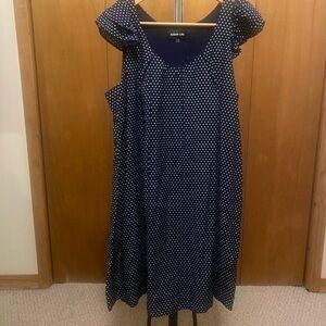 Sugar+Lips Women's Navy Polka Dot Dress Sz Large NWOT